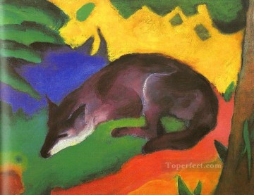 Expresionismo del zorro negro azul Pinturas al óleo